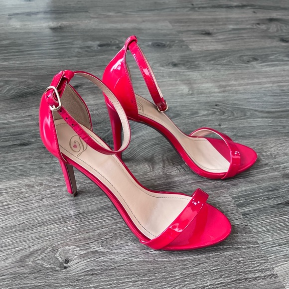 Red Open-toe Heels - Picture 1 of 4